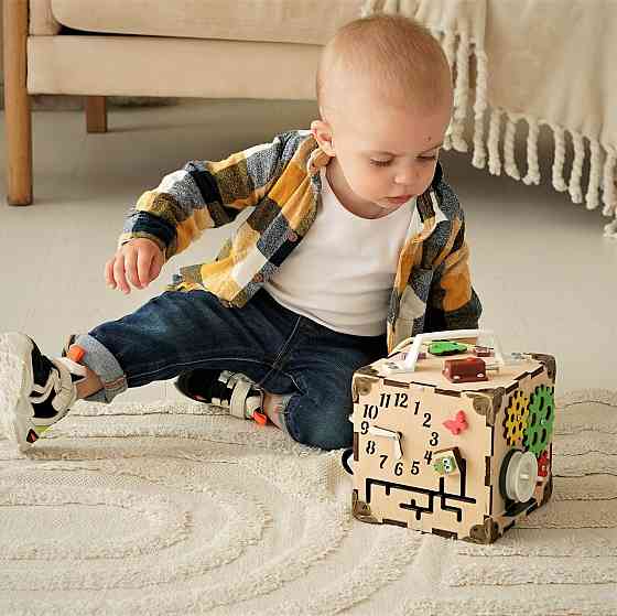 Мінібізікуб без фарби 15*15*15 Дитячий розвивальний куб унісекс міні Розвивальна іграшка Бізіборд Київ