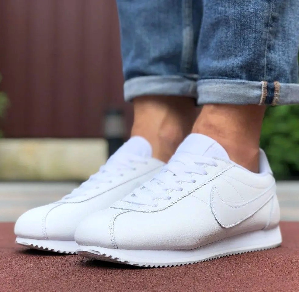 Мужские Кроссовки Nike Cortez Белые Кожаные Найк (размеры: 43,44,45,46) Видео Обзор Днепр - изображение 9