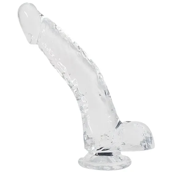 Прозорий фалоімітатор Alive Jelly Dildo Stallion, ТПЕ, присоска, діаметр 3,5 см, довжина 22 см Львів