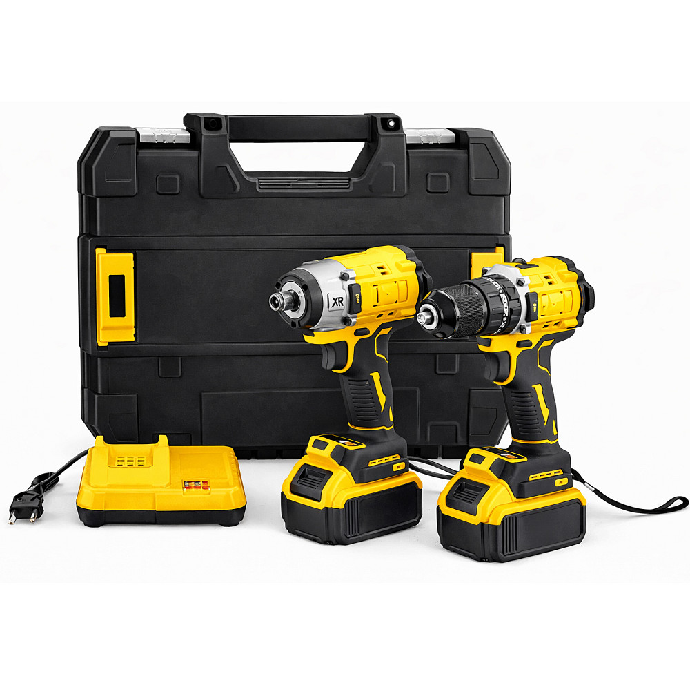 Набор аккумуляторного инструмента 2в1 шуруповерт и гайковерт 21V бесщеточные, с 2 аккумуляторами в кейсе SU-54 Львов - изображение 1