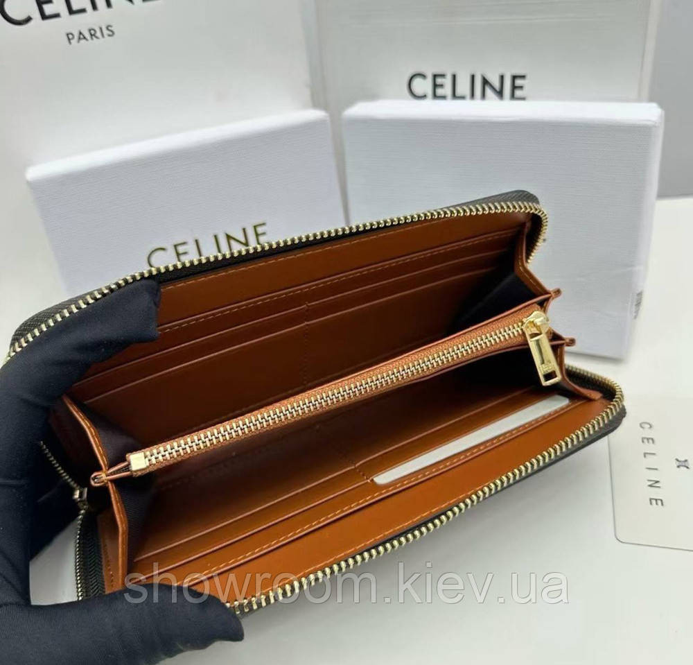 Женский кошелек на молнии Celine (А14) черный Киев - изображение 5