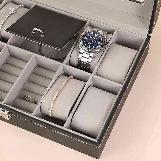 Шкатулка для украшений, аксессуаров и драгоценностей футляр для хранения из искусственой кожи 30.3х20.3х8 см Каменец-Подольский