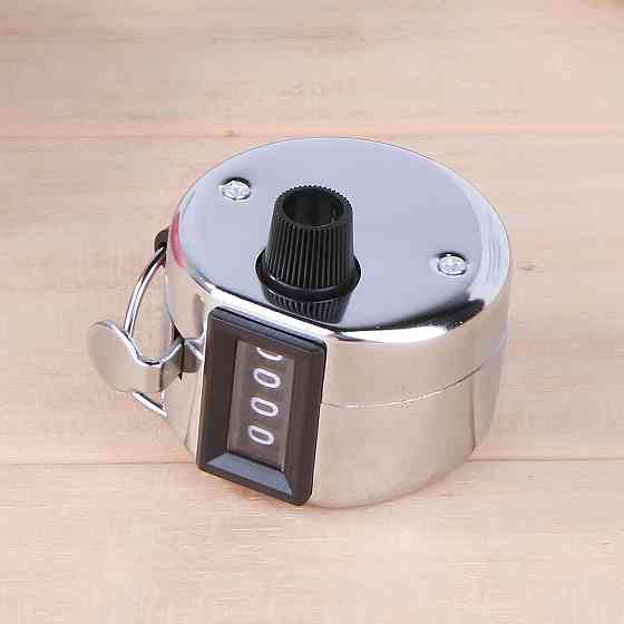 Механический ручной счётчик RESTEQ — металлический кликер-счётчик до 9999 щелчков для спорта, учёта и подсчёта действий Киев