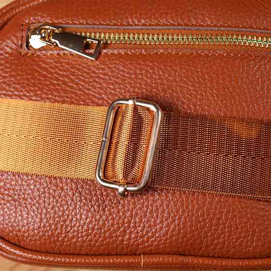 Стьобана сумка для жінок з натуральної шкіри Рудий (Vintage) Київ