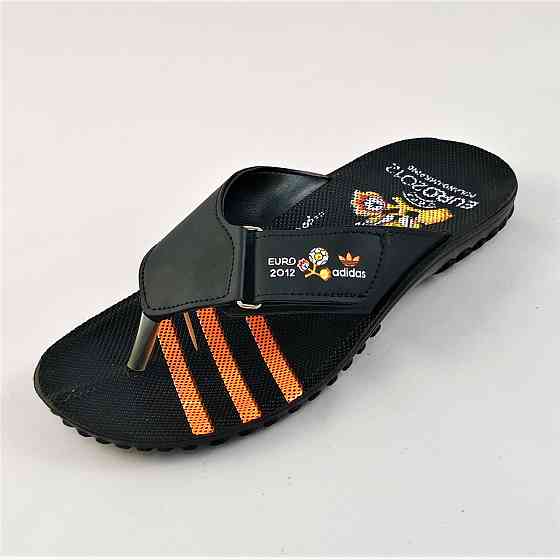 Чоловічі Шльопанці Тапочки Adidas Сланці В'єтнамки Адідас Чорні з Жовтогарячим (розміри: 40,41) Дніпро
