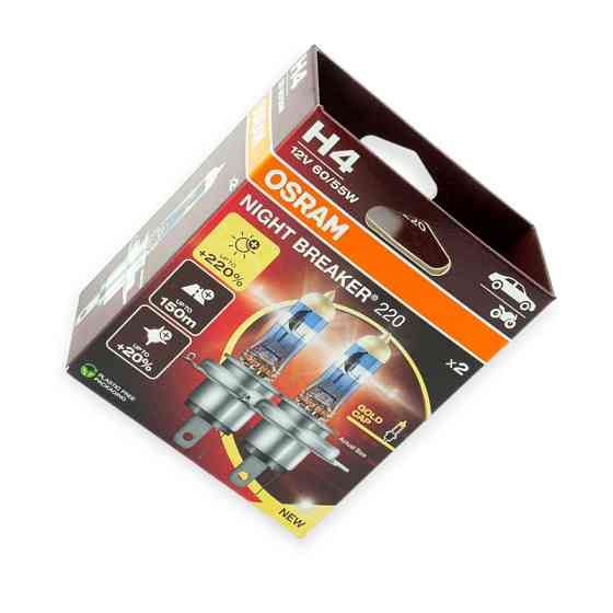 Автолампа 12V 60, 55 (43) OSRAM Night Breaker 220% (2шт) картон H4 Мукачево