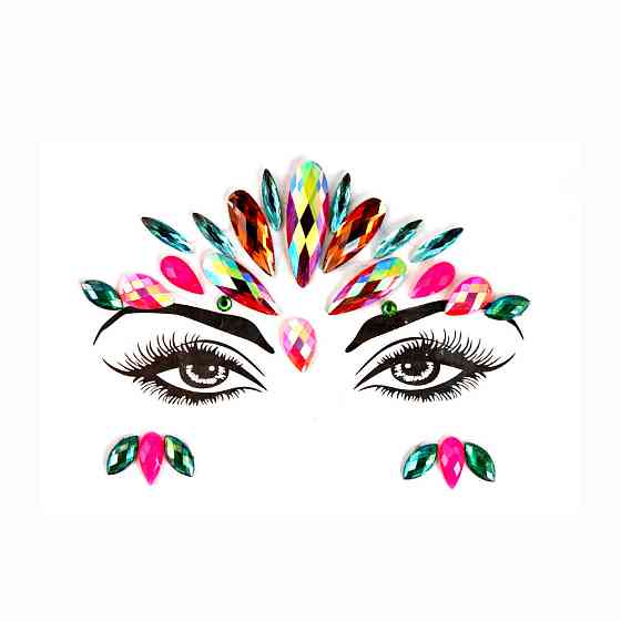 Декоративні стрази для макіяжу для свята one size різнобарвний Київ