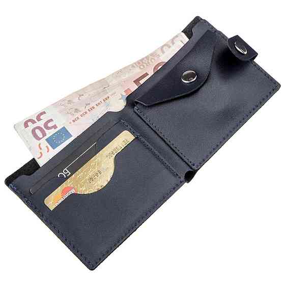 Портмоне чоловіче з монетницею шкіряне SHVIGEL 16212 Синє Київ