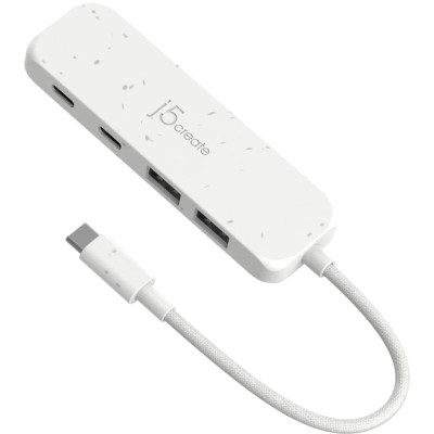 Концентратор J5create USB-C to 2xUSB-A + 2xUSB-C 3.2 10Gbps white (JCH342EW-N) Винница - изображение 1