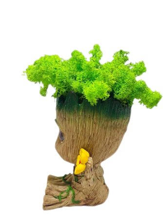 Горщик Грут Groot G8 Малюк з квіткою + стабілізований мох (Зелений) Вінниця