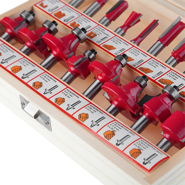 Набір фрез кінцевих по деревині, 18 шт. INTERTOOL HT-0073 Киев - изображение 4