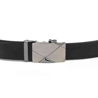 Ремень Vintage Мужской с пряжкой автомат диагональ Черный (20252) Винница