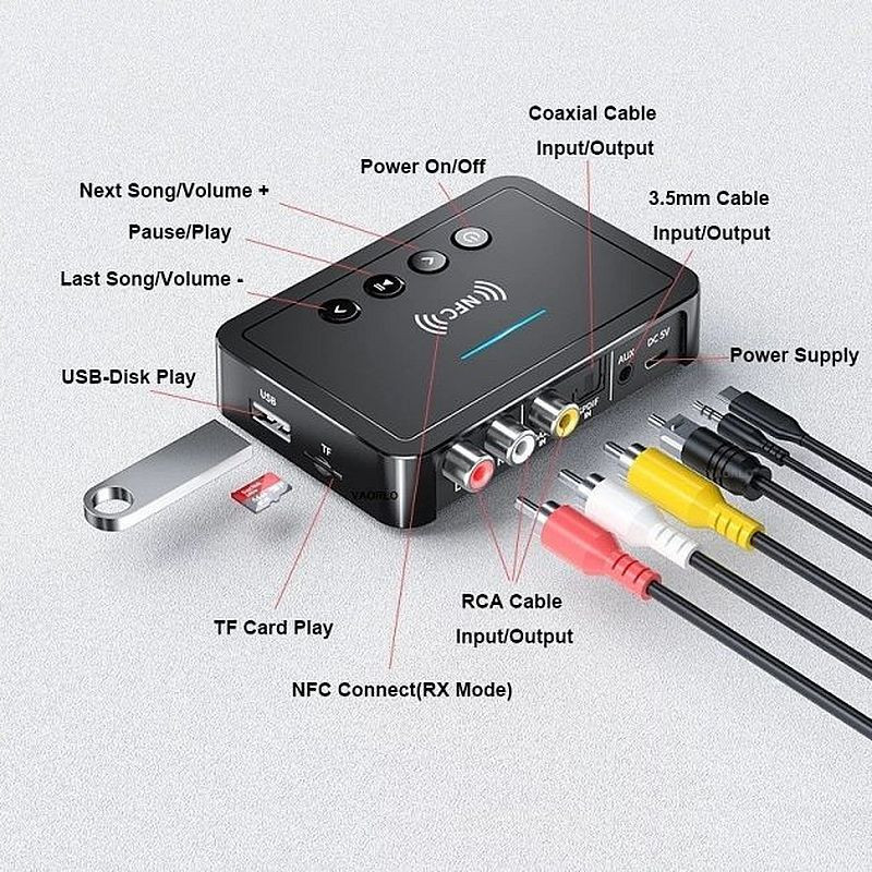 Audio приемник Vikefon M6 2в1 NFC Bluetooth 5.0 для TV PC Transmitter + Receiver Киев - изображение 8