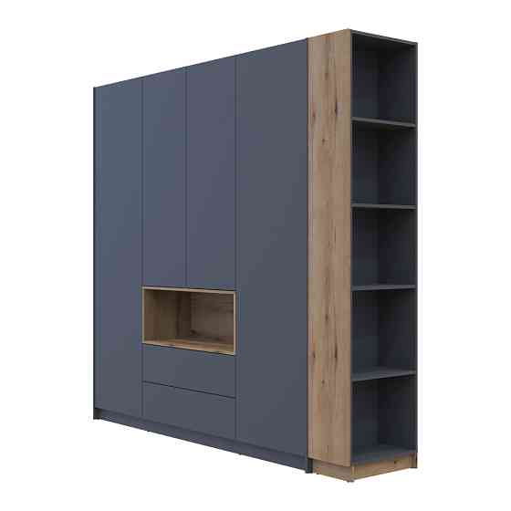 Шкаф для одежды с нишей и этажеркой Doros Дейл Графит/Дуб Эвок 4 ДСП 234х52х220 DRS-011738 (42005158) Львов