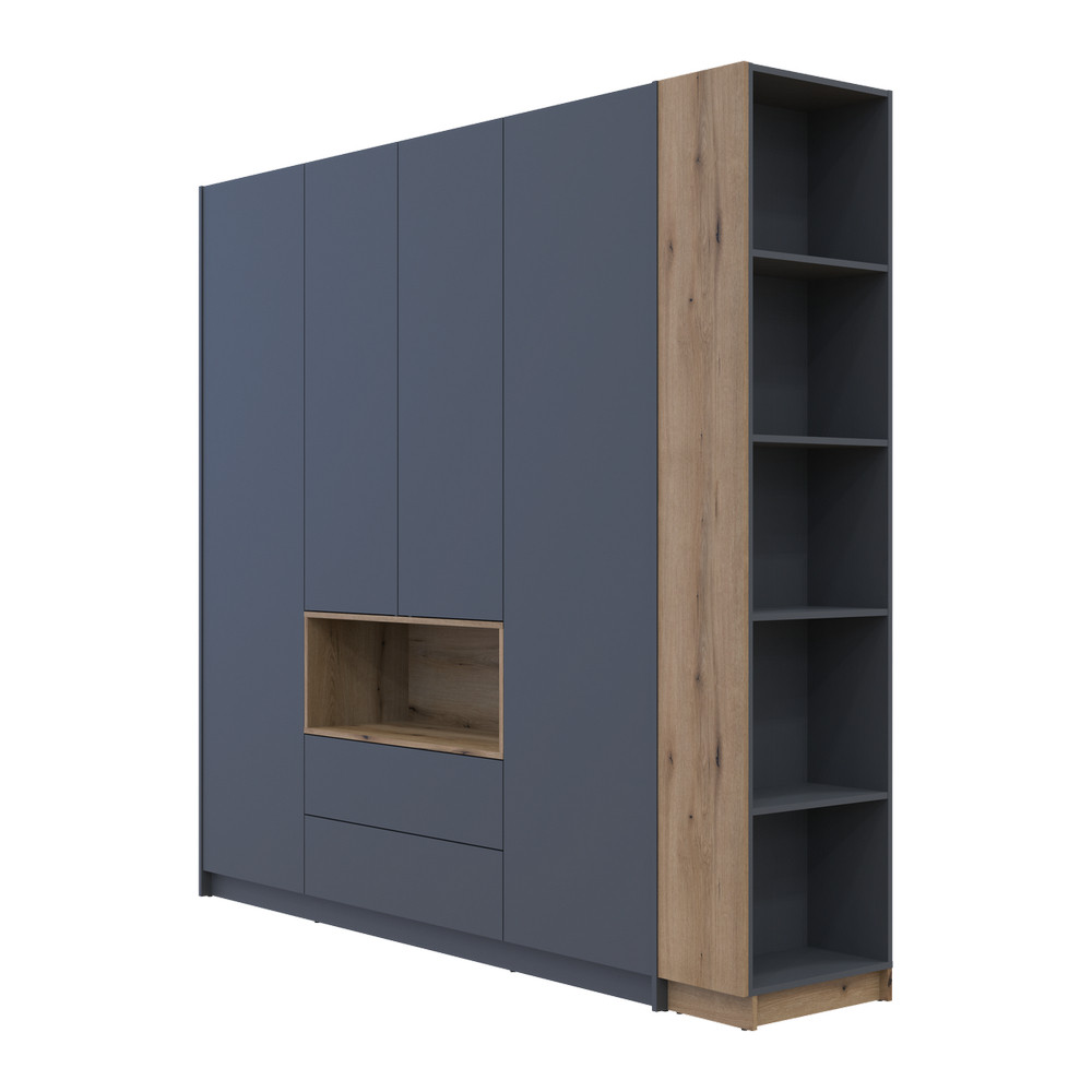 Шкаф для одежды с нишей и этажеркой Doros Дейл Графит/Дуб Эвок 4 ДСП 234х52х220 DRS-011738 (42005158) Львов - изображение 4