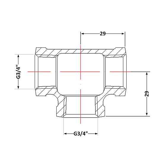 Тройник чугунный 3/4