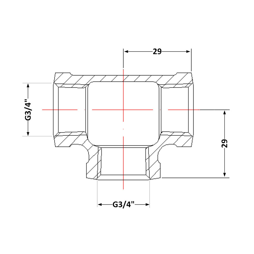 Тройник чугунный 3/4