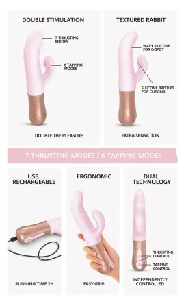 Подвійний пульсатор-кролик Love To Love SASSY BUNNY - BABY PINK Львів