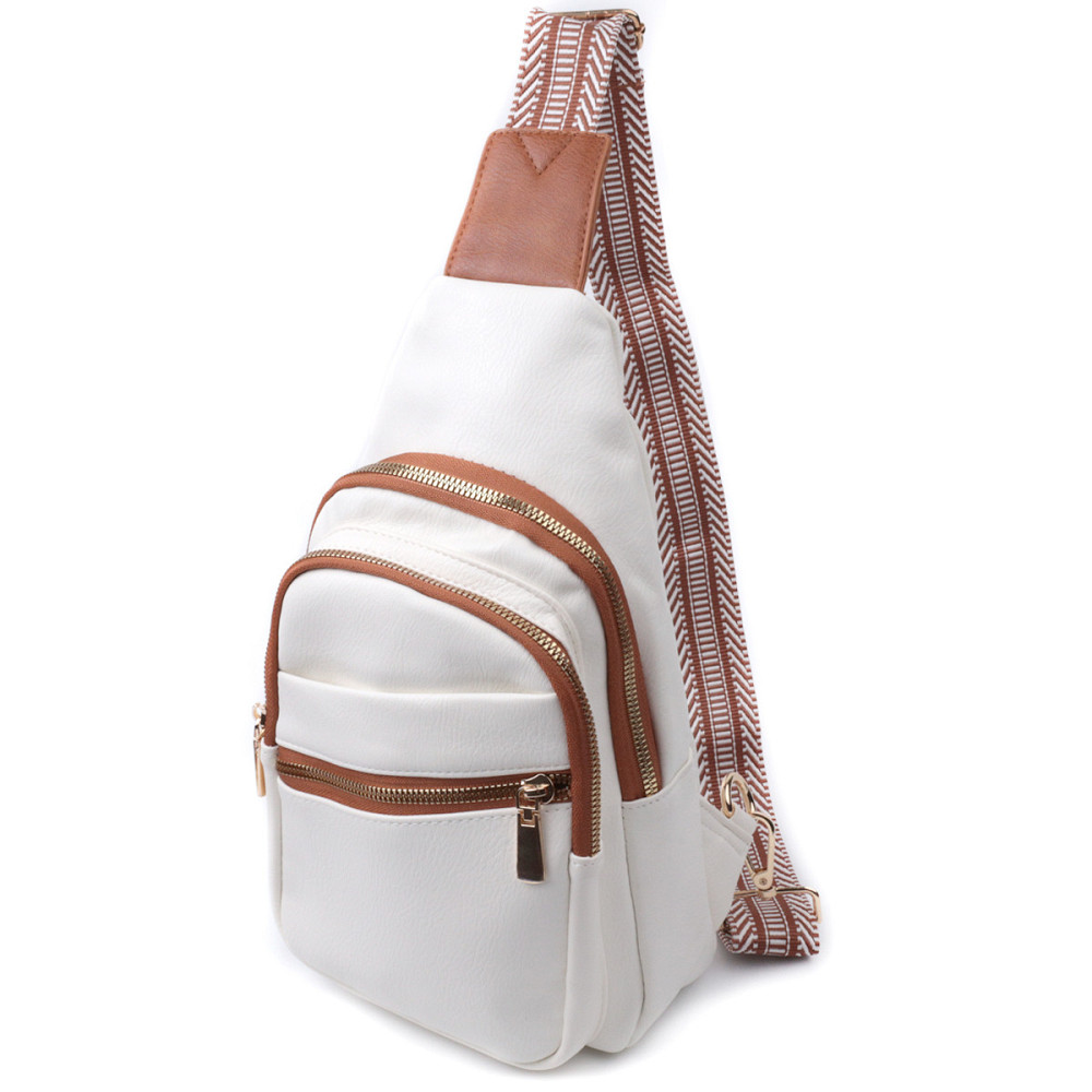 Стильная женская сумка с одной лямкой через плечо из экокожи Vintage 22757 Белый Киев - изображение 1