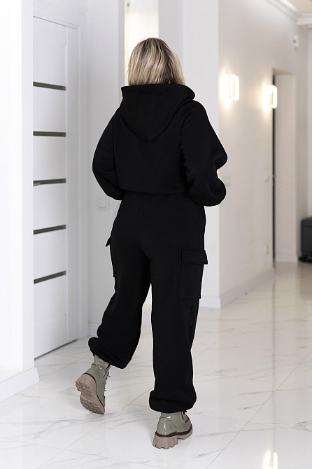 Теплий спортивний костюм зі штанами карго "Human" | Норма і батал Чорний, 50-52 Київ - фото 3