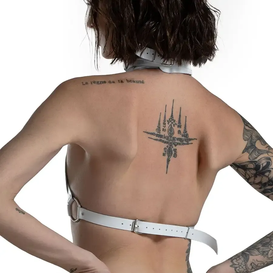 Ліф Серце з натуральної шкіри Feral Feelings - Hearts Bra White Львів - фото 2