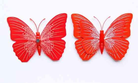 Красные бабочки на магните - 12шт. Киев