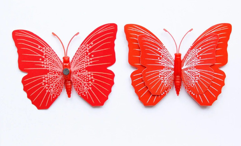 Красные бабочки на магните - 12шт. Киев - изображение 2