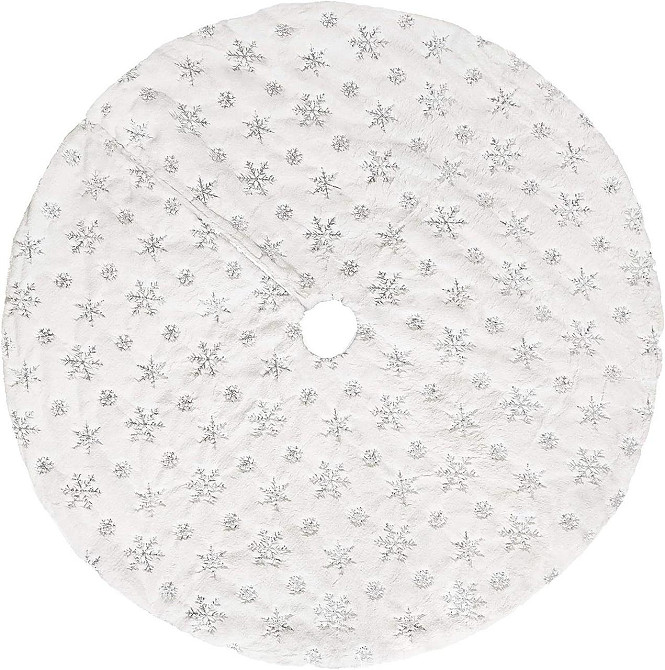 Спідниця під ялинку зі сніжинками із паєток 76 см біло-срібляста Київ - фото 6