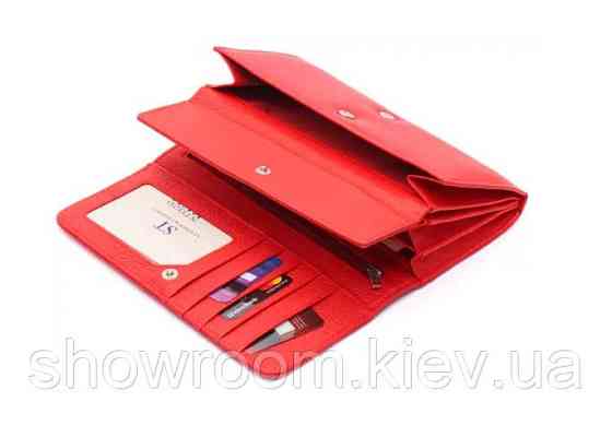 Жіночий шкіряний зручний гаманець (2022) червоний Київ