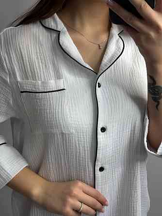 Женская муслиновая ночная сорочка Белый M-L Харьков