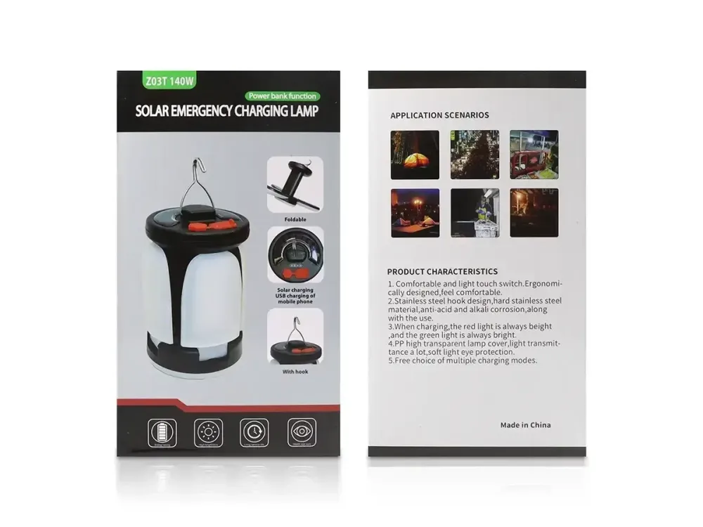 Світлодіодна лампа для кемпінгу Z03 140W з акумулятором 18650 та зарядкою Micro USB, портативний ліхтар для туризму та походів Одеса - фото 7