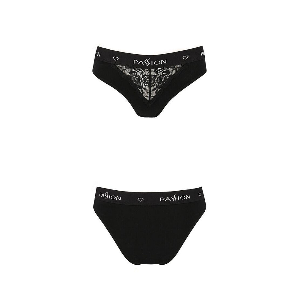 Трусики з широкою гумкою і мереживом Passion PS001 PANTIES S, black Sex Aura Київ - фото 5