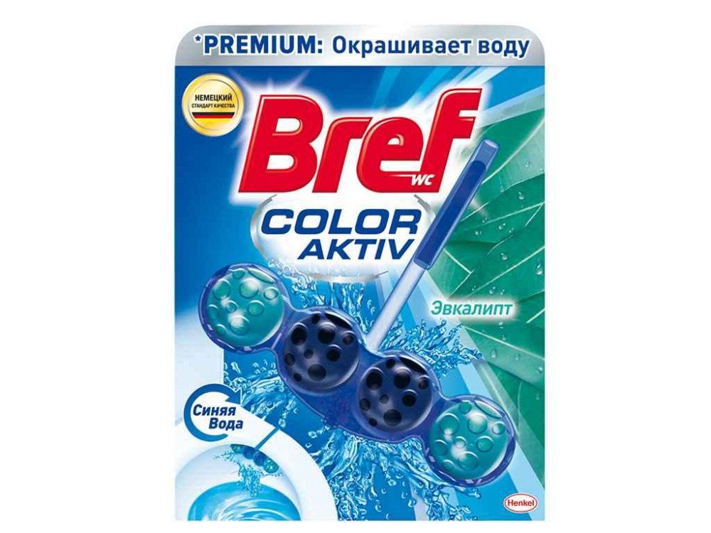 Туалетний блок твердий Кольорова вода Евкаліпт 50г ТМ Bref Київ - фото 1