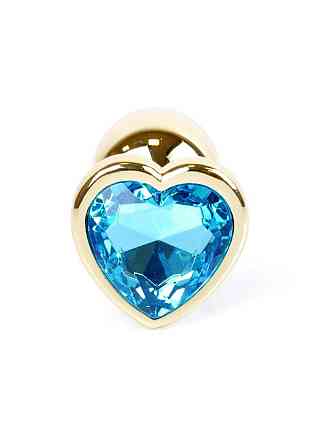 Анальна пробка - Jewellery Gold Heart Plug Light Blue Sex Aura Київ