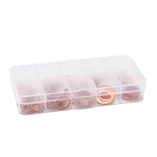 Набор уплотнительных колец шайб 100шт, 9 видов, медные Винница