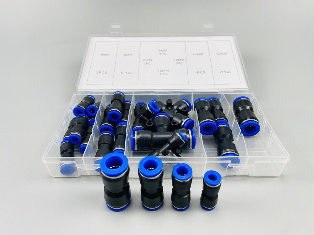 Фітинги типу Т-подібний 3-сторонній вихід пневматичний PE Tee трубний фітинг набір 24 шт (6, 8, 10, 12 мм) Мукачево - фото 8
