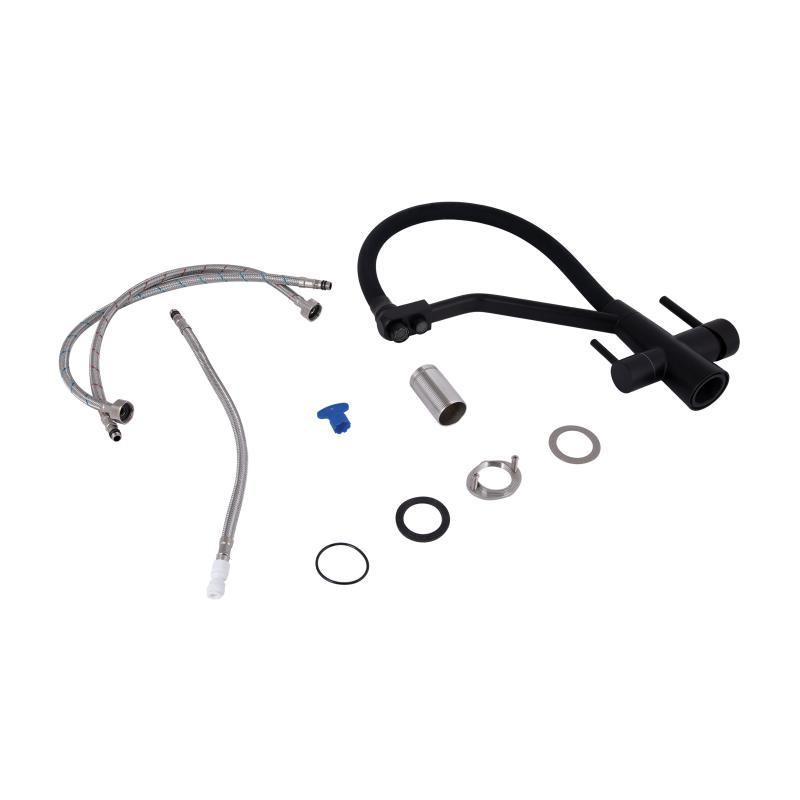 Смеситель для кухни Lidz Aria 020F3 с гибким изливом и подключением к фильтру LDARI020F3BLA39212 черный Киев - изображение 8