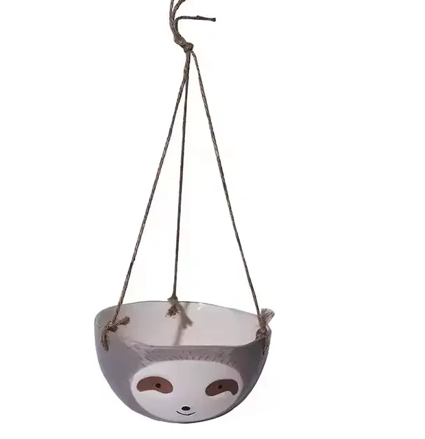 Підвісний квітковий горщик кашпо у вигляді Лінивця (Сірий) Київ - фото 2