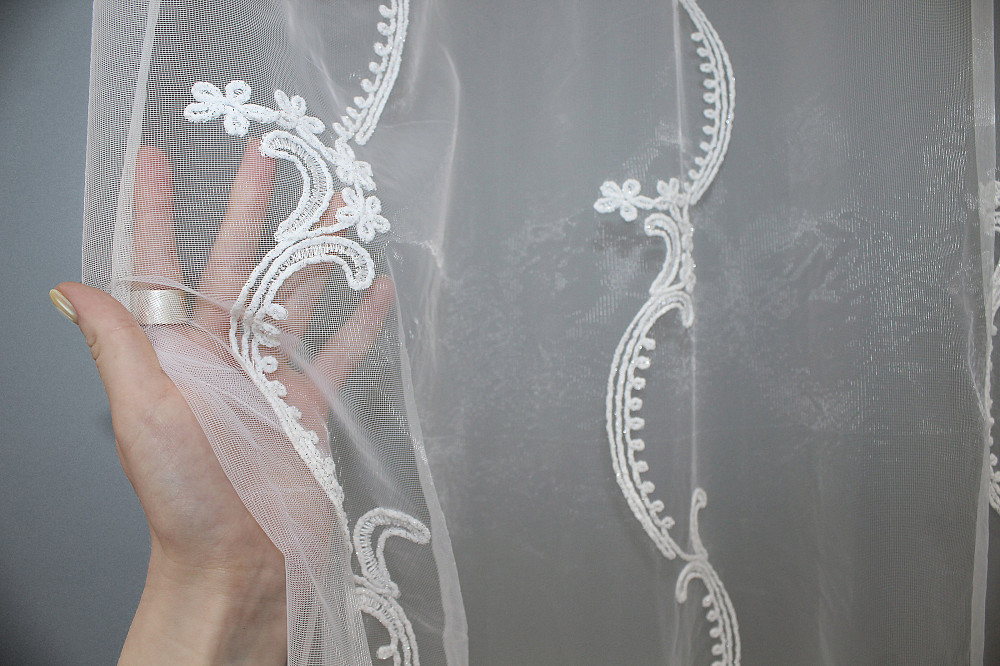 Тюль фатин з вишивкою колір білий 1416т Київ - фото 5