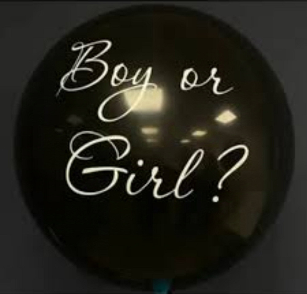 Латексна гендерна кулька Boy OR girl чорна 24