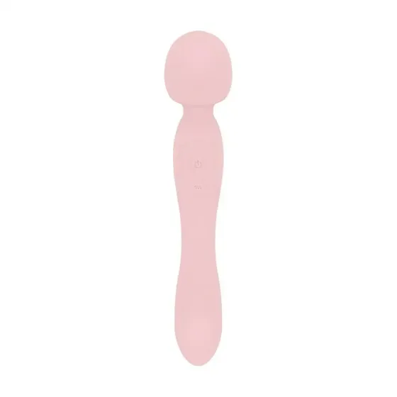 Двусторонний массажер-вибратор Good Vibes Only – SIMI Double-Sided Wand Vibrator Soft Silicone – Pink Львов
