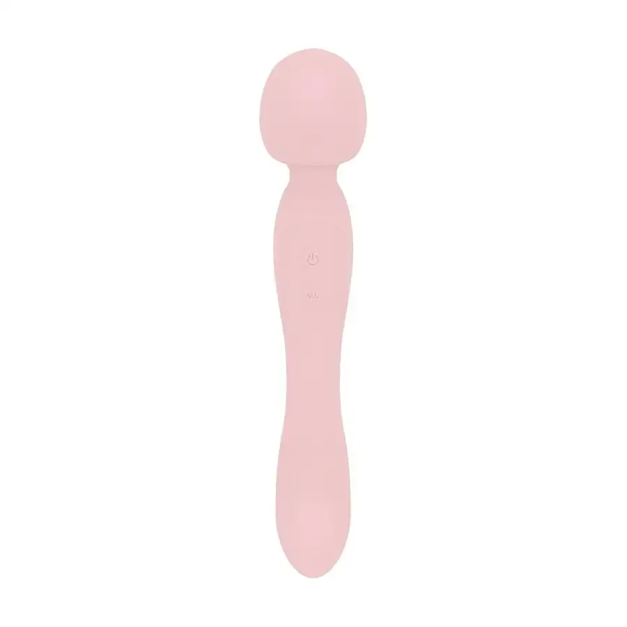 Двусторонний массажер-вибратор Good Vibes Only – SIMI Double-Sided Wand Vibrator Soft Silicone – Pink Львов - изображение 4