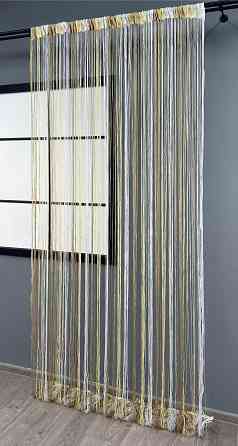 Шторы-нити с люрексом Бежевый с молочным и белым 300х300см 1 шт (61-100) Киев