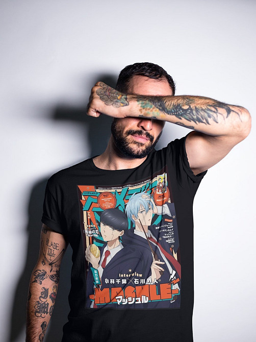 Футболка для хлопчика з аніме принтом Масх Масхле Аніме Манга оверсайз (зріст від 165 до 180) Чорний AnimeJ0146m Дніпро - фото 3