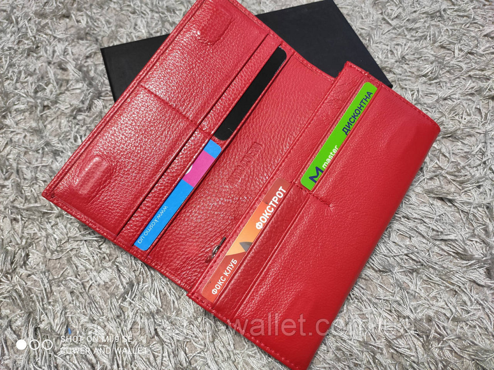 Класичний шкіряний жіночий гаманець червоного кольору Marco Coverna MA 501-1 Київ - фото 4