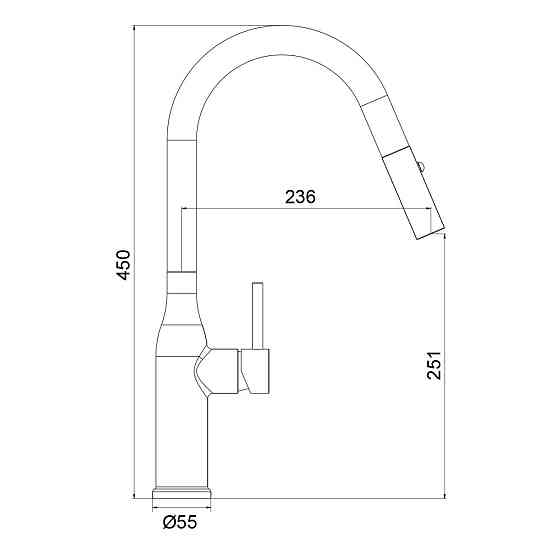 Смеситель для кухни GAPPO G4398-41 с выдвижным изливом, графит Киев
