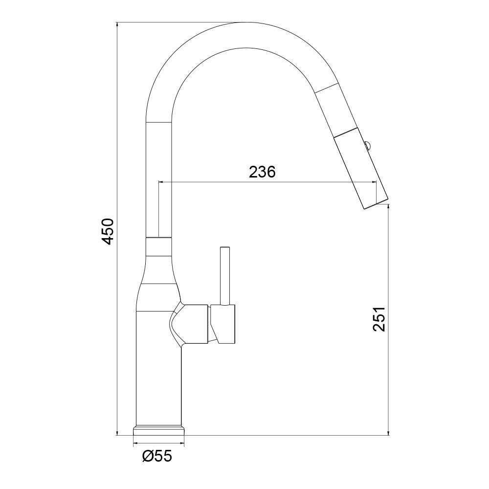 Змішувач для кухні GAPPO G4398-41 з висувним виливом, графіт Київ - фото 5