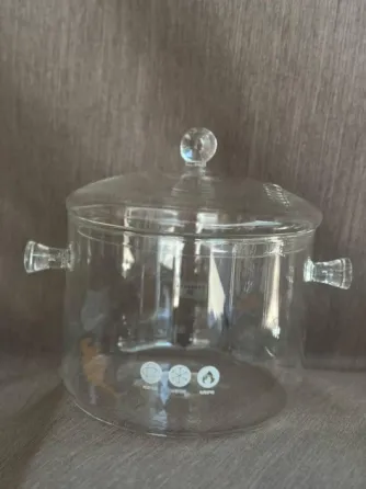 EB-19008 Стеклянная кастрюля 3,0 Л из жаропрочного боросиликатного стекла с крышкой, для плиты и микроволновки Одесса