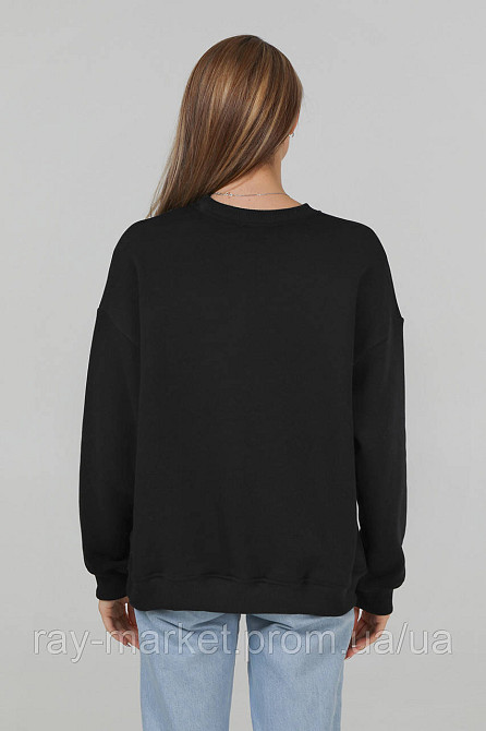 Світшот оверсайз утеплений RAY OVERSIZE жіночий чорний (U0304W-Black) Київ - фото 4