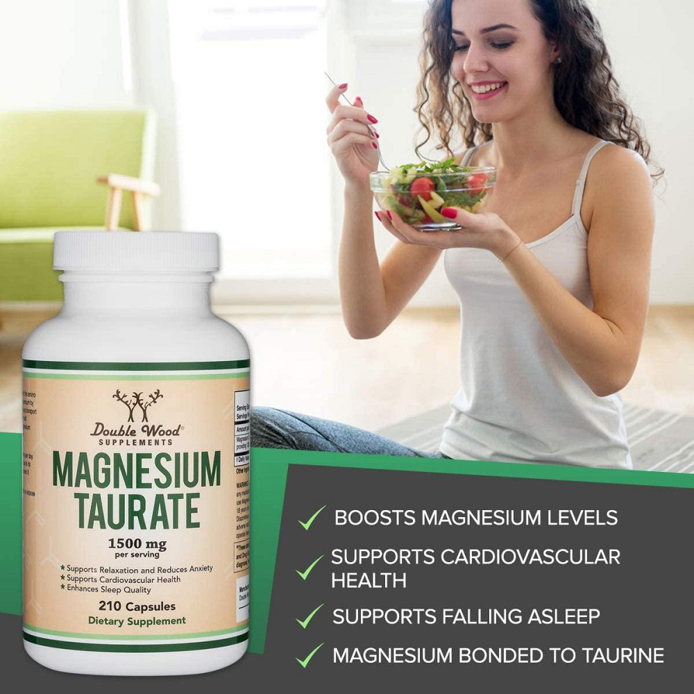 Таурат магнію Double Wood Magnesium Taurate 1500 mg 210 capsules Луцьк - фото 4